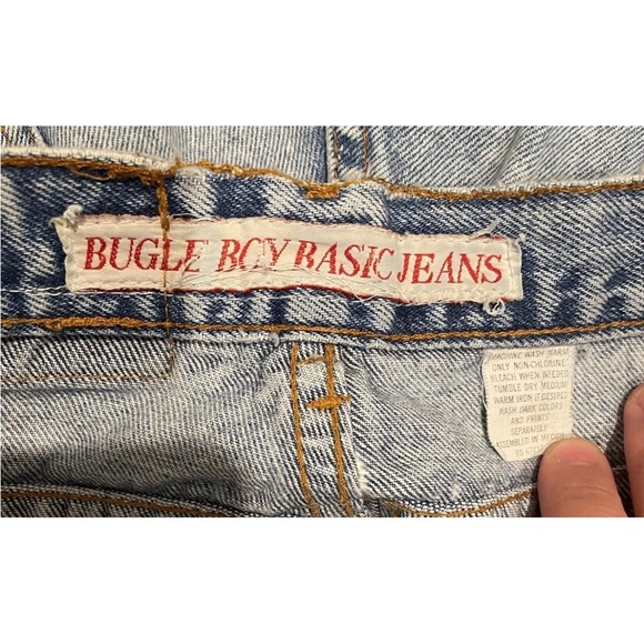 Vintage Bugle Boy Jean Cut Off Shorts Jorts Mens 32 Light Wash - Picture 3 of 12
